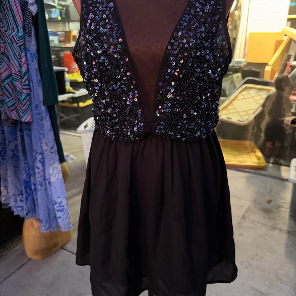 Elegant Black Sequin Dress